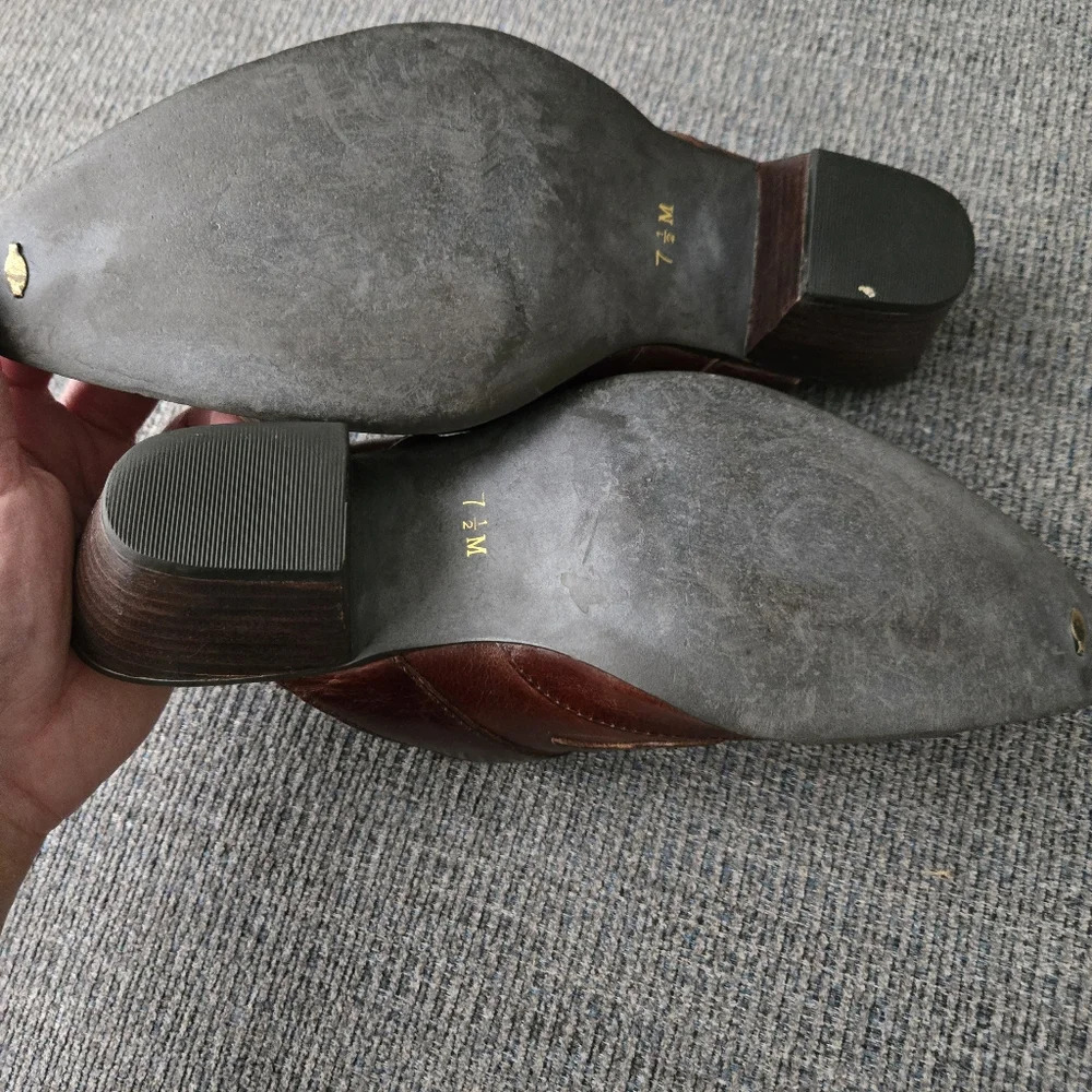Roadwolf Brown Leather Mules size 7.5 - Picture 10 of 16